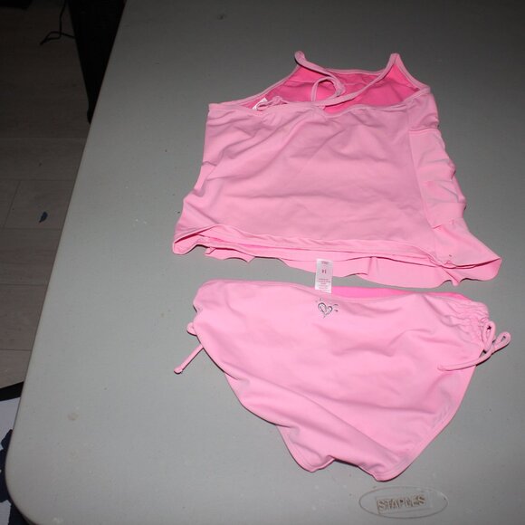 Pink 2 Pcs Justice Tankini Swimsuit Size 14 - Picture 6 of 11